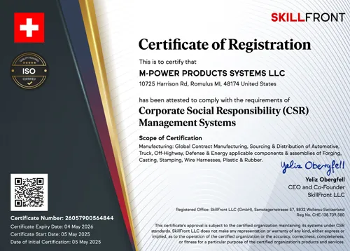 M POWER Corporate Social Responsibility CSR Company Certification 26057900564844