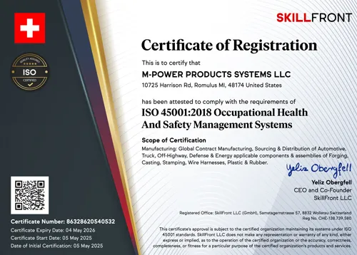 M POWER ISO 45001 2018 Company Certification 86328620540532 copy
