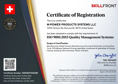 M POWER ISO 9001 2015 Company Certification 35802847025385 copy